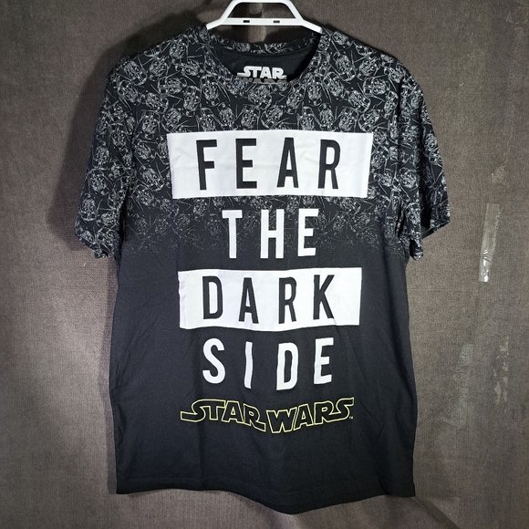 Star Wars Other - Star Wars Fear The Dark Side Darth Vader Print Black White Graphic Tee VG L